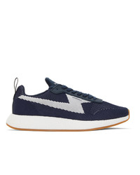 Ps By Paul Smith Navy And White Knit Zeus Sneakers