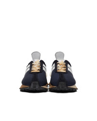 Lanvin Navy And White Running Sneakers