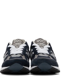 New Balance Navy Made In Us 990 V2 Sneakers