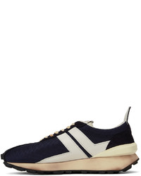 Lanvin Navy Mesh Bumpr Sneakers