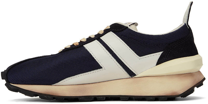 Lanvin Navy Mesh Bumpr Sneakers, $705 | SSENSE | Lookastic