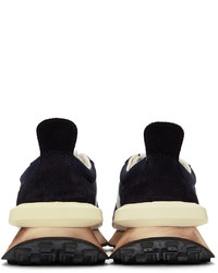 Lanvin Navy Mesh Bumpr Sneakers