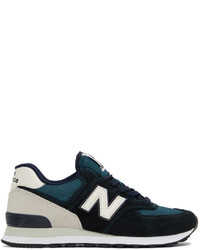 New Balance Navy Off White 574 Sneakers