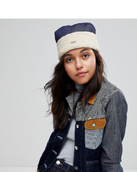 Kangol Cossack Hat In Denim And Faux Shearling