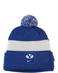 Nike Royal Byu Cougars Logo Sideline Cuffed Knit Hat With Pom At Nordstrom