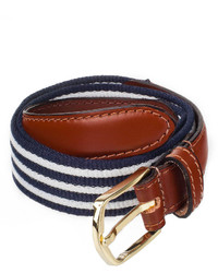 Navy and White Canvas Belt