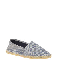 Navy and White Canvas Espadrilles