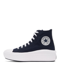 Converse Navy And White Chuck Taylor Move High Sneakers