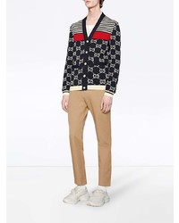Gucci Gg And Stripes Knit Cardigan