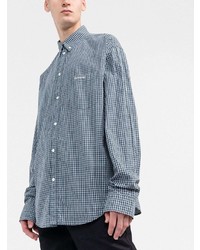 Balenciaga Grid Patterned Long Sleeved Shirt