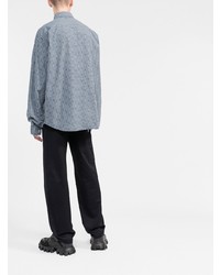 Balenciaga Grid Patterned Long Sleeved Shirt