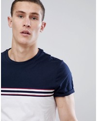 ASOS DESIGN T Shirt With Contrast Taping And Panel In White