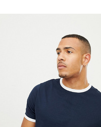 ASOS DESIGN Tall T Shirt With Contrast Ringer In Navy
