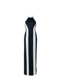 Navy and White Evening Dress