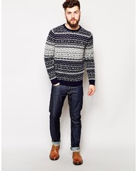 Farah Vintage Sweater With Fair Isle Pattern In Regular Fit