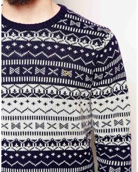 Farah Vintage Sweater With Fair Isle Pattern In Regular Fit