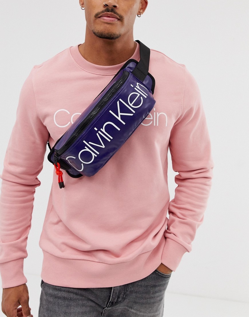 Calvin Klein Trail Logo Bum Bag In Blue, $44 | Asos | Lookastic