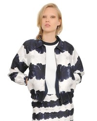 Mother of Pearl Printed Cotton Silk Bomber Jacket