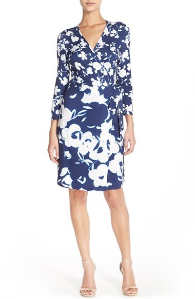 charles henry floral wrap dress