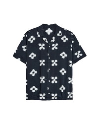 Saturdays Nyc Canty Ikat Floral Short Sleeve Button Up Camp Shirt