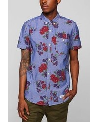 Urban Outfitters Cpo Chambray Floral Button Down Shirt