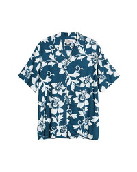 Reyn Spooner Rain Lily Pareo Tropical Short Sleeve Button Up Camp Shirt