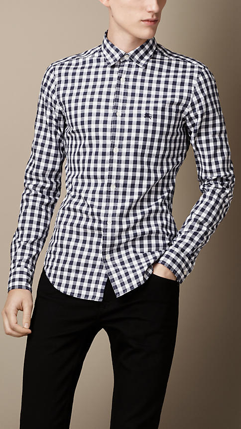 Burberry Button Down Gingham Shirt, $195 | Burberry | Lookastic