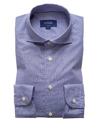 Eton Soft Collection Contemporary Fit Check Dress Shirt