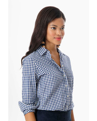 The Shirt By Rochelle Behrens The Navy Check Essential Icon Shirt