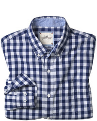 Navy and White Gingham Long Sleeve Shirt