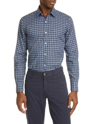 Canali Classic Fit Plaid Button Up Shirt
