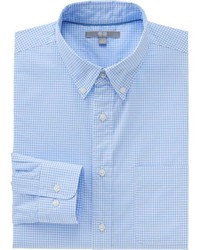 Uniqlo Extra Fine Cotton Broadcloth Checkered Long Sleeve Shirt