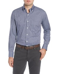 Peter Millar Regular Fit Stretch Cotton Silk Check Sport Shirt