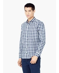 Mango Outlet Slim Fit Gingham Check Shirt