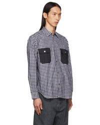 Comme des Garcons Homme White Navy Check Oxford Shirt