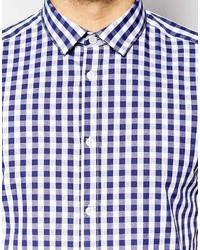 Asos Brand Smart Shirt In Short Sleeve With Gingham Check