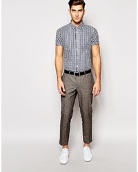 Asos Brand Smart Shirt In Short Sleeve With Gingham Check