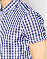 Asos Brand Smart Shirt In Short Sleeve With Gingham Check