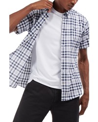 Barbour Middleton Tailored Fit Short Sleeve Shirt In Navy At Nordstrom