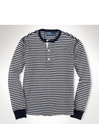 Navy and White Henley Sweater
