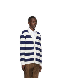 Gucci Navy And White Cotton Gg Cardigan