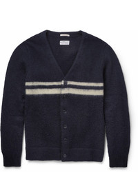 Gant Rugger Striped Wool And Mohair Blend Cardigan