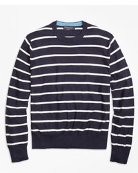 Brooks Brothers Lightweight Breton Stripe Crewneck Sweater