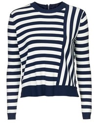 Topshop Cutabout Stripe Crewneck Sweater