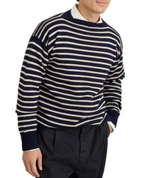 Alex Mill Geurnsey Stripe Merino Wool Crewneck Sweater