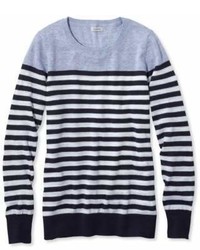 L.L. Bean Llbean Cotton Slub Sweater Pullover Stripe