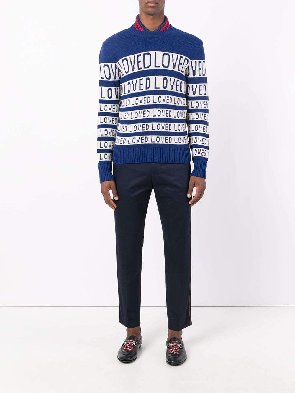 ZJYJFC Men's Fashion Stripe Jacquard Sweater