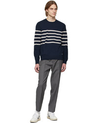 A.P.C. Navy White Maceo Sweater