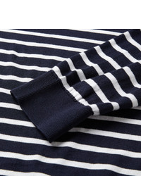John Smedley Regatta Striped Knitted Cotton Sweater