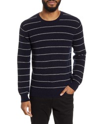 Vince Slim Fit Stripe Crewneck Wool Cashmere Sweater